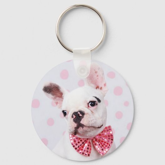 French Bulldog with Bow Tie Sleutelhanger (Voorkant)