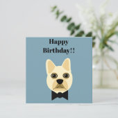 French Bulldog with bowtie Kaart (Staand voorkant)