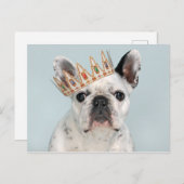 French Bulldog with Crown Briefkaart (Voorkant / Achterkant)