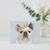 French Bulldog with Crown Briefkaart (Staand voorkant)