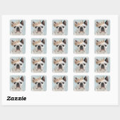 French Bulldog with Crown Vierkante Sticker (Vel)