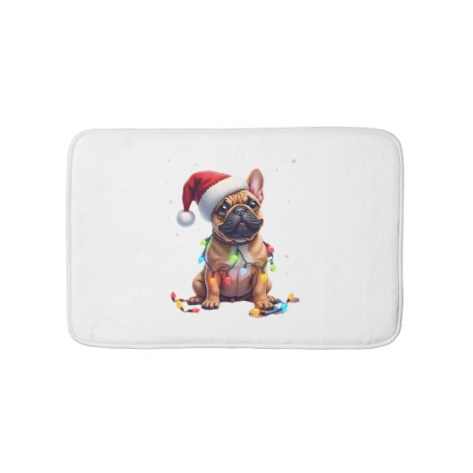 French Bulldog Xmas Lighting Santa French Bulldog  Badmat (Voorkant)