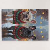 French Bulldogs Christmas Snow Holiday Legpuzzel (Horizontaal)