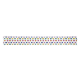 French Bulldogs Fun Animated Multicoloured Ribbon Satijnen Lint