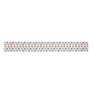 French Bulldogs Fun Animated Multicoloured Ribbon Satijnen Lint