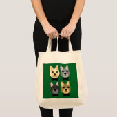 French Bulldogs Green Tote Bag (Voorkant (product))