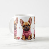 French Bulldogs Valentine's Day Koffiemok (Voorkant links)