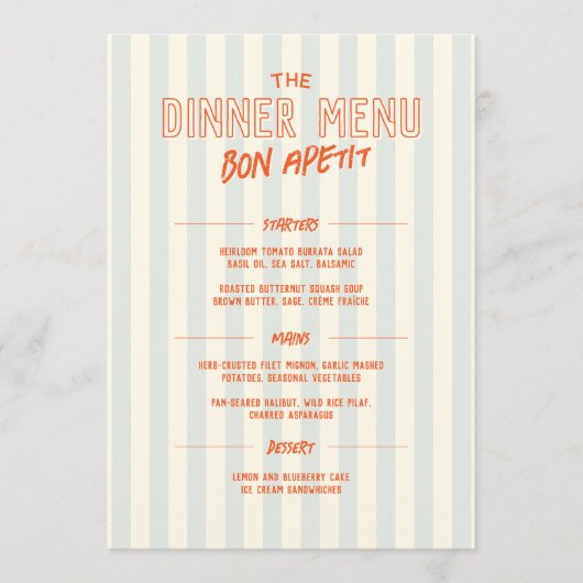 French Cafe Dinner Wedding Menu Template (Voorkant)