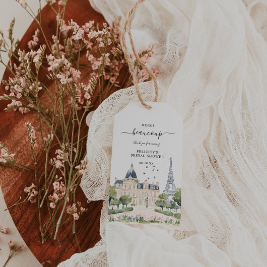 French Café Merci Beaucoup Parisian Watercolor  Cadeaulabel