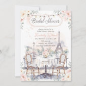 French Cafe Paris Theme Eiffel Tower Bridal Shower Kaart (Voorkant)