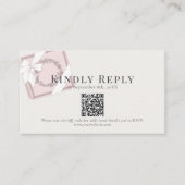 French Cafe Roze Cadeaudoos QR code RSVP Informatiekaartje (Voorkant)