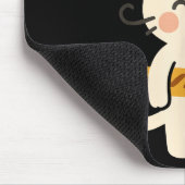 French Cat With Baguette Cute Cat Paris Funny Anim Muismat (Hoek)