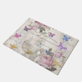 French chic, country rustic, floral pattern, roses deurmat (Schuin)