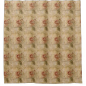 French chic, country rustic, floral pattern, roses douchegordijn (Voorkant)