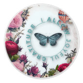 French chic, country rustic, floral pattern, roses keramische knop (Voorkant)