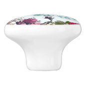 French chic, country rustic, floral pattern, roses keramische knop (Zijkant)