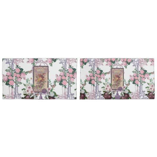 French chic,country rustic,floral pattern,roses,re kussensloop (Voorkant-Set)
