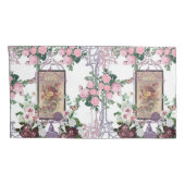 French chic,country rustic,floral pattern,roses,re kussensloop (Achterkant-Rechts)