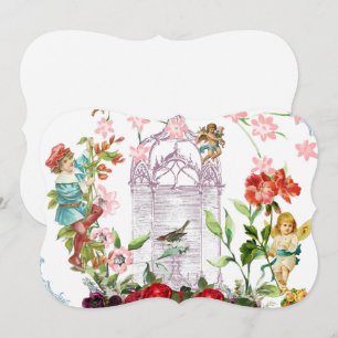 French chic, country rustic, floral pattern, roses save the date