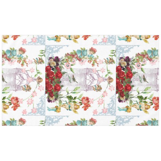 French chic, country rustic, floral pattern, roses tafelkleed (Voorkant (Horizontaal))