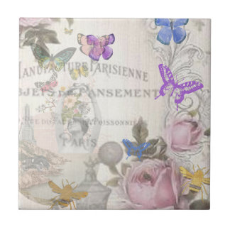 French chic, country rustic, floral pattern, roses tegeltje