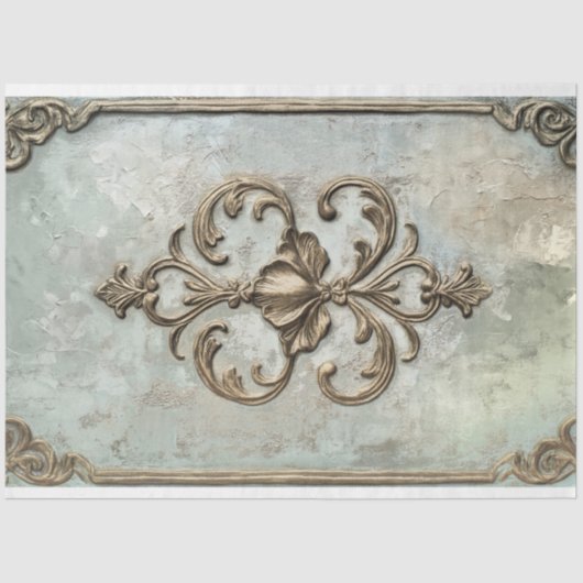 French Chic Embossed Effect Damaskpatroon Tissuepapier (Voorkant)