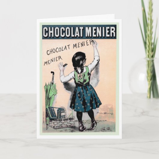 FRENCH "CHOCOLAT" VINTAGE POSTERART GREETING KAART (Voorkant)