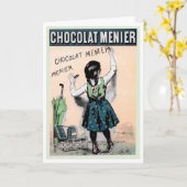 FRENCH "CHOCOLAT" VINTAGE POSTERART GREETING KAART (Gele Bloem)