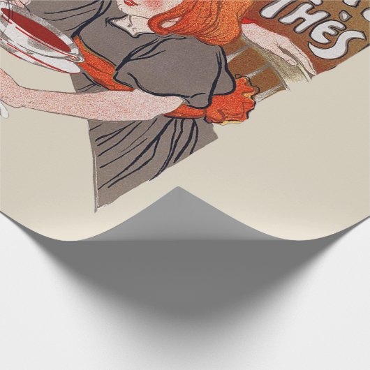 French Chocolate Party Steinlen Art Cadeaupapier (Hoek)