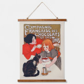 French Chocolate Party Steinlen Art Hangend Wandkleed (Voorkant)