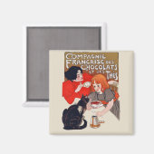 French Chocolate Party Steinlen Art Magneet (Voorkant / Achterkant)