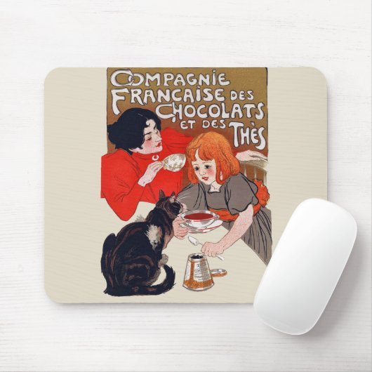 French Chocolate Party Steinlen Art Muismat (Met muis)