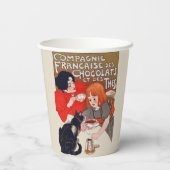 French Chocolate Party Steinlen Art Papieren Bekers (Achterkant)