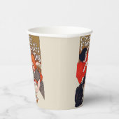 French Chocolate Party Steinlen Art Papieren Bekers (Rechts)