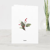 French Christmas Poinsettia Pine Holly Garland  Ho Kaart (Achterkant)