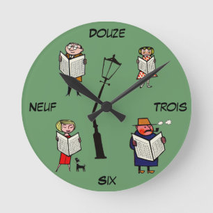 French Clock Vintage Reading Lampost Ronde Klok