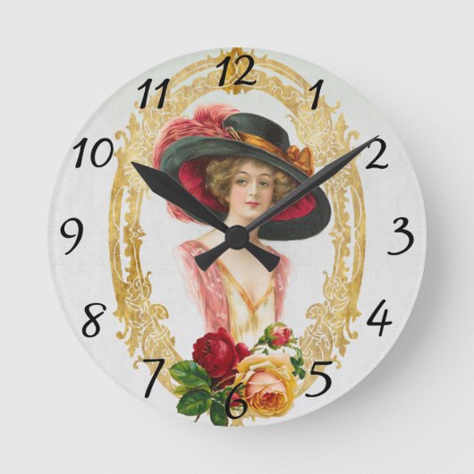 French Clock Vintage Ronde Klok (Voorkant)