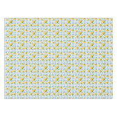 French Country Lemon Blue Floral Tile Pattern Tafelkleed (Voorkant (Horizontaal))