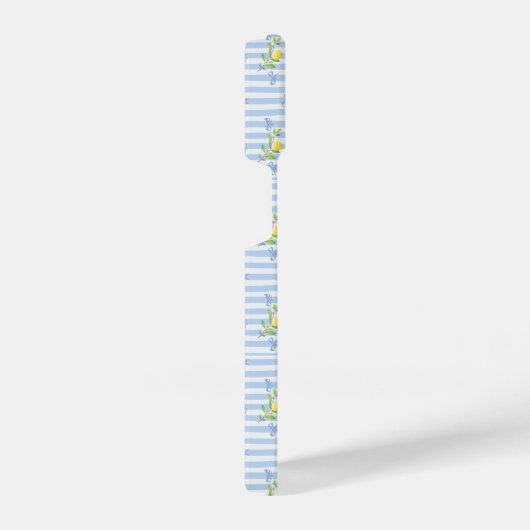 French Country Lemon – Blue Stripe Bow Pattern iPhone Hoesje (Rechterkant)