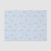 French Country Lemon – Blue Stripe Bow Pattern Tissuepapier (Voorkant)