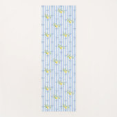 French Country Lemon – Blue Stripe Bow Pattern Yogamat (Voorkant)