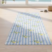 French Country Lemon – Blue Stripe Bow Pattern Yogamat