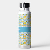 French Country Lemon Blue Tile Monogram Waterfles (Rechts)