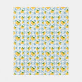 French Country Lemon Blue Tile Pattern Fleece Deken (Voorkant)