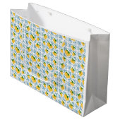 French Country Lemon Blue Tile Pattern Groot Cadeauzakje (Voorkant Gekanteld)