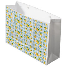 French Country Lemon Blue Tile Pattern