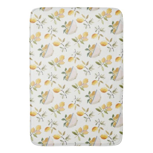 French Country Lemon Pattern Bath Mat (Voorkant Verticaal)