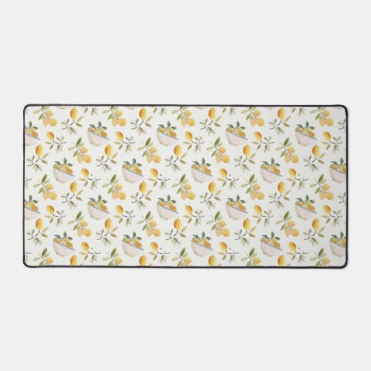 French Country Lemon Pattern Desk Mat (Voorkant)