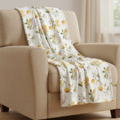 French Country Lemon Pattern Fleece Blanket Deken