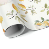 French Country Lemon Pattern Wrapping Paper Cadeaupapier (Rol Hoek)